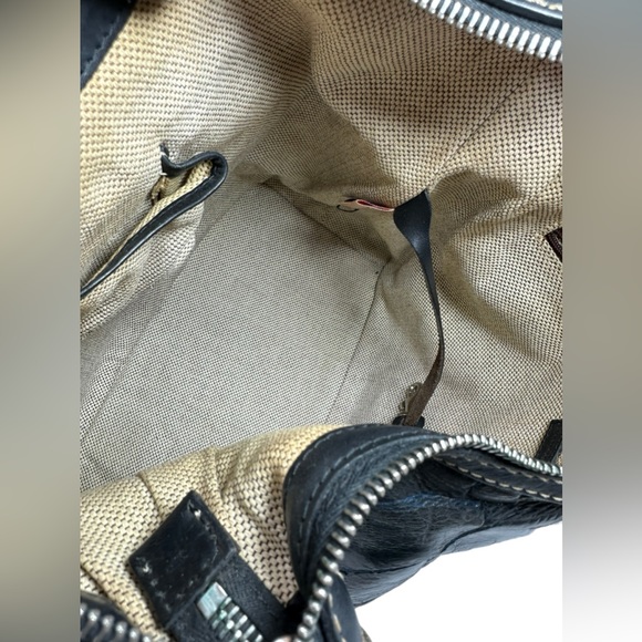 Vintage DOONEY & BOURKE green croc patten leather shoulder bag purse hobo - Picture 10 of 11